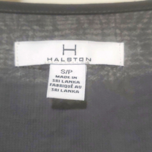 H Halston LLILK Lounge Grey/ Black Lilly Flower Chiffon Trimmed Pants Set Sz S/P - Picture 3 of 11